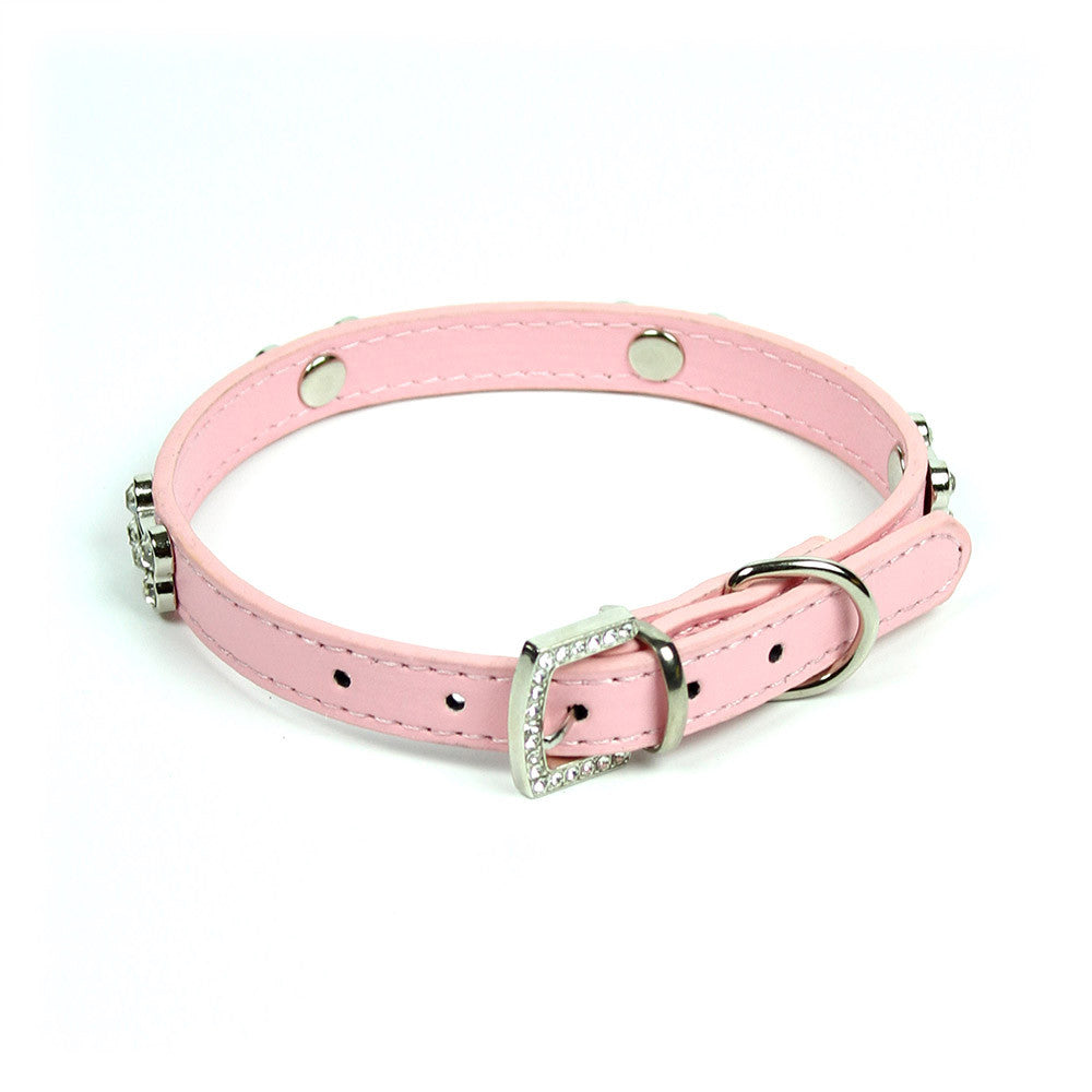 Rhinestone Dog Bone Collar in Pink by The Paw Wag Company – THE PAW WAG ...